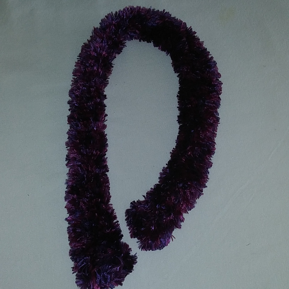 Handmade Scarf. Multi-colored purple. 30"x2"